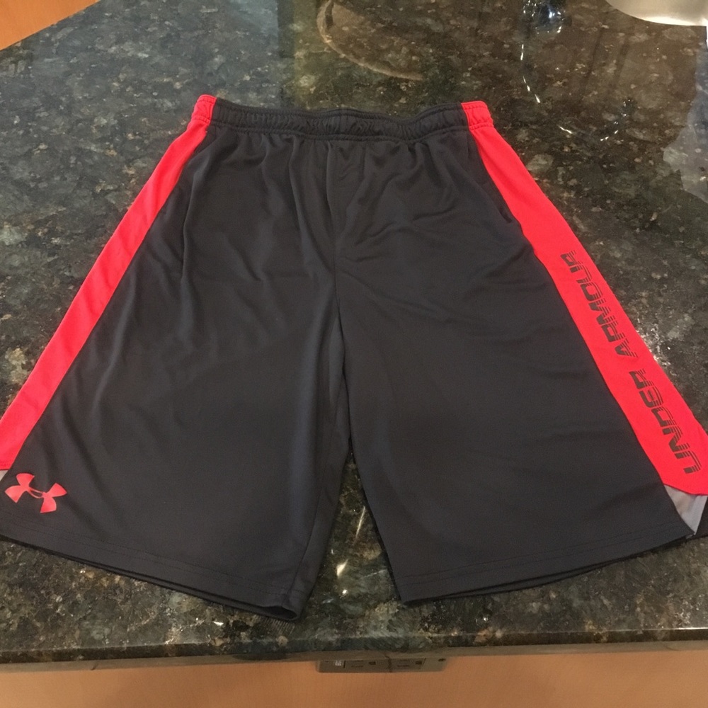 Youth Under Armour Athletic Shorts Black Red